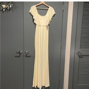 Jluxthelabel Buttercream Estelle ruffled maxi dress